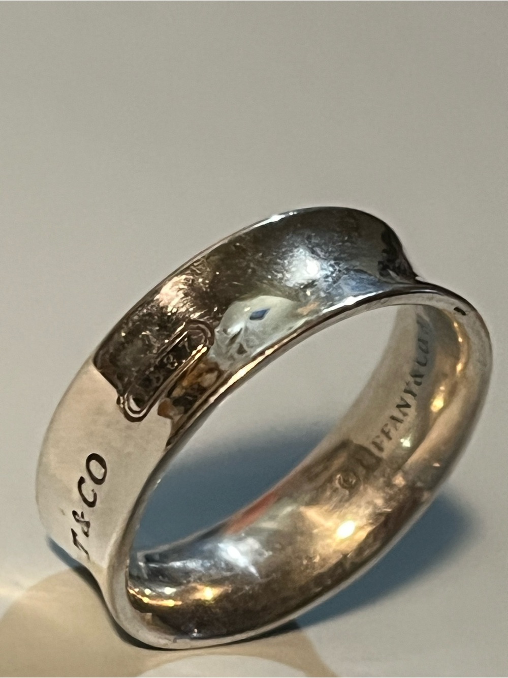 Authentic Tiffany & Co. 1837 Iconic 925 Sterling Silver Band Ring in US Sz 7 - Picture 3 of 9